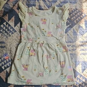 Peppa Pig Cream Dress with Pink and Yellow Accents